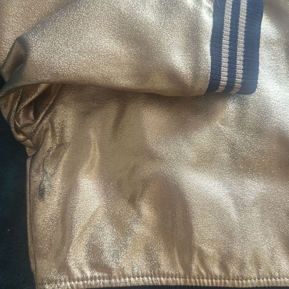 Baby girls rose gold and navy bomber jacket slight markings pictured - Picture 4 of 6